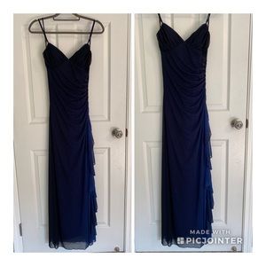 Elegant Navy Blue Sparkly Gown NWT